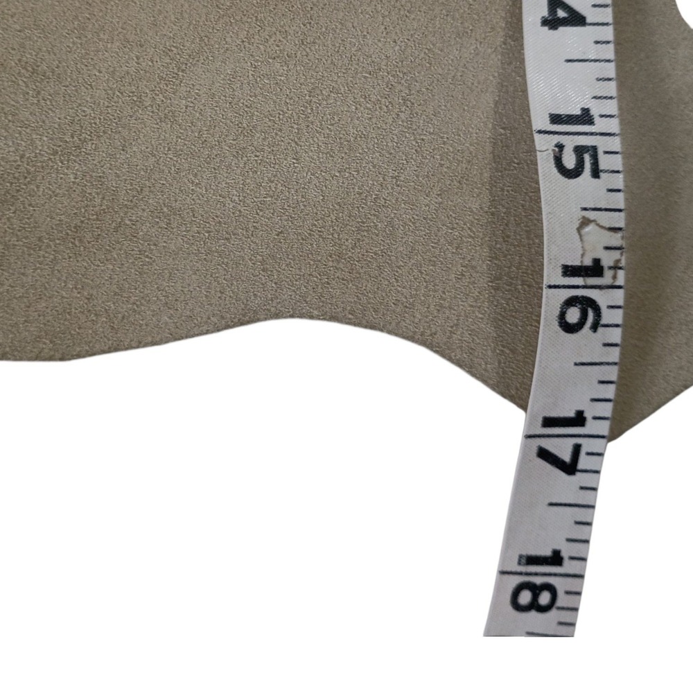 Handmade Suede Leather Wrap Skirt Cowrie Shell Whipstitch Scalloped Tan Boho - Picture 11 of 11